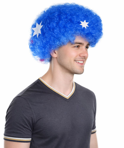 Australia Flag Afro Multicolor Wig