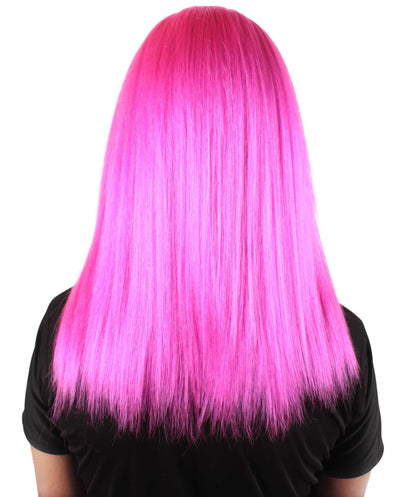 Rainbow Rapper | Multiple color Straight Medium Length Music Icon Wig | Premium Halloween Wig