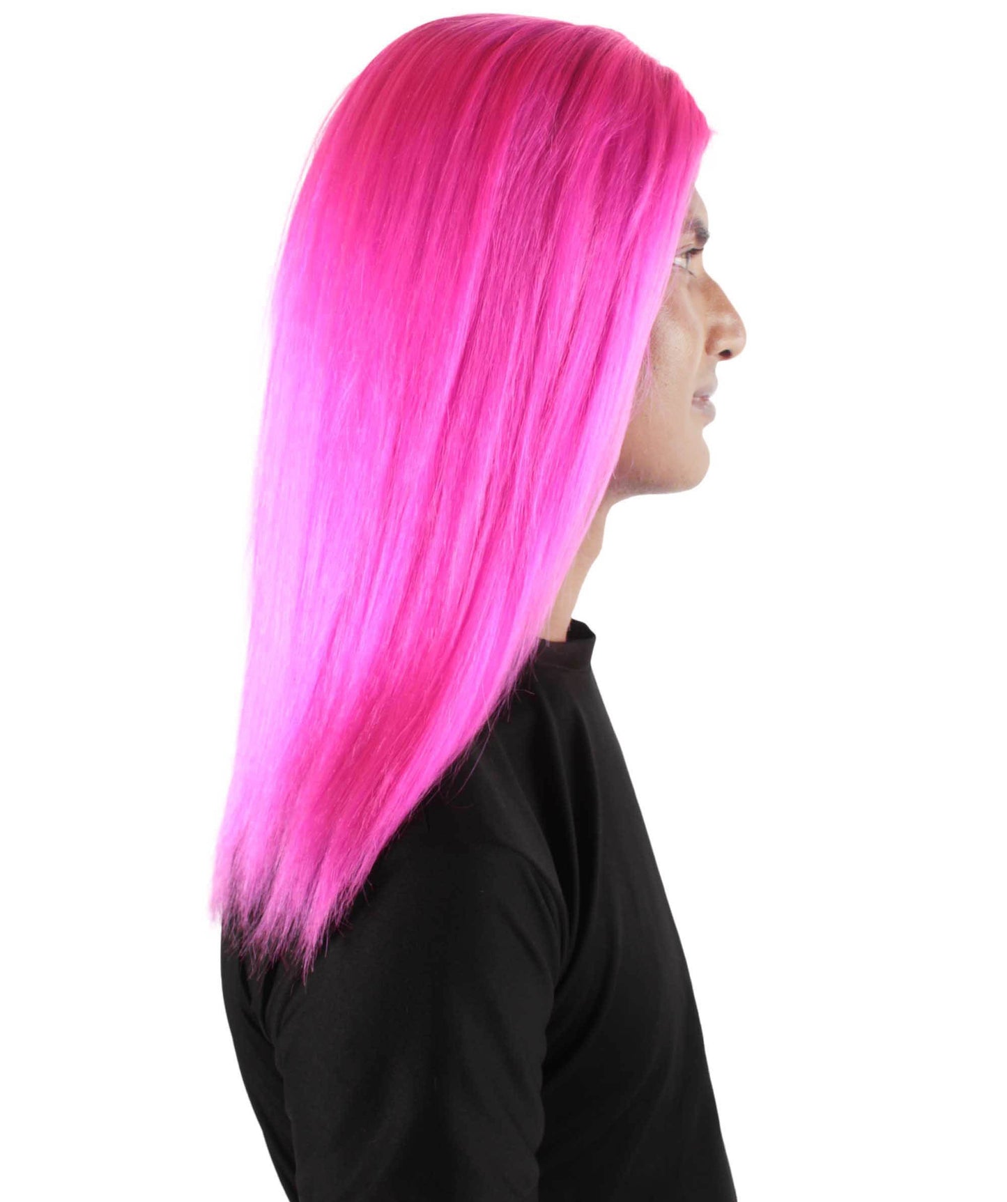 Rainbow Rapper | Multiple color Straight Medium Length Music Icon Wig | Premium Halloween Wig
