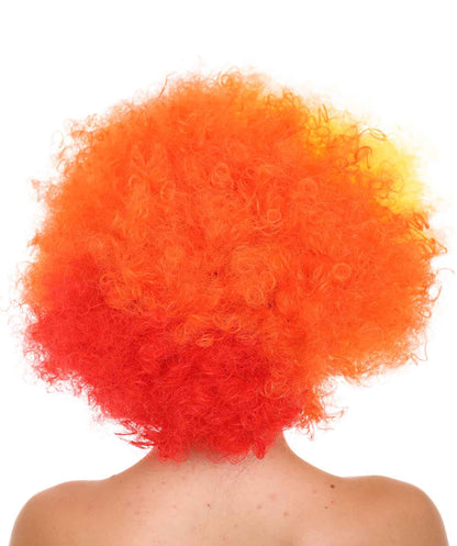Clown Afro Unisex Wig | Jumbo Super Size Yellow Orange Character Cosplay Halloween Wig | Premium Breathable Capless Cap