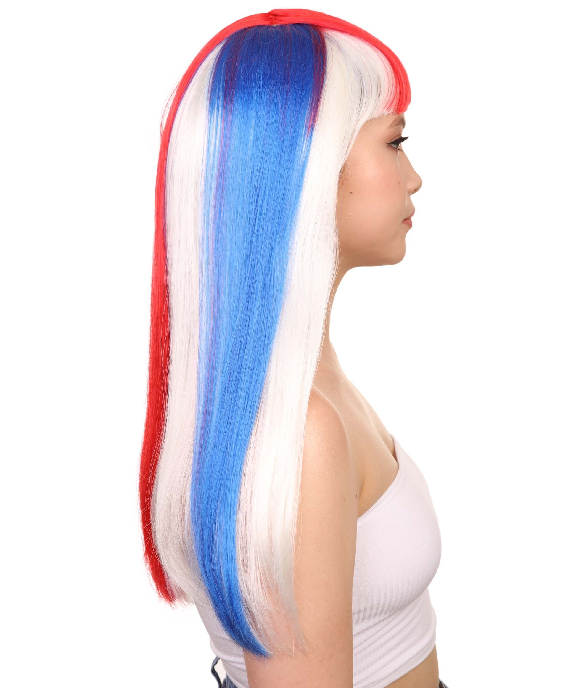 Costa Rica Flag Long Bob Wig