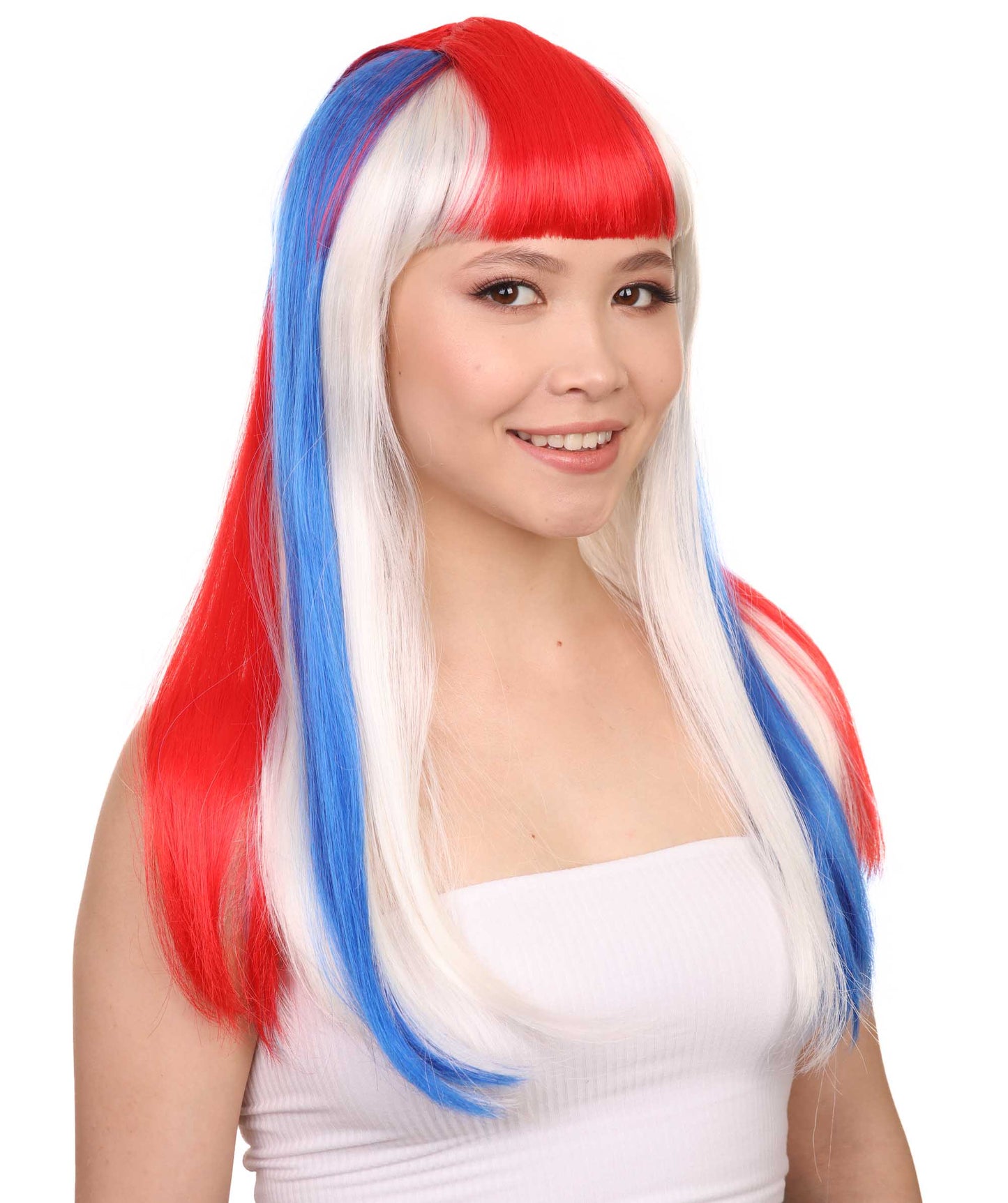 Costa Rica Flag Long Bob Wig