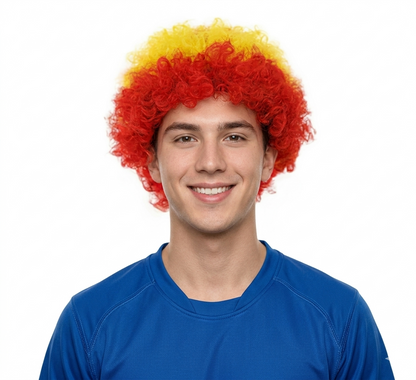 Sport Afro Fun Wig collection | Jumbo Red Yellow Wig