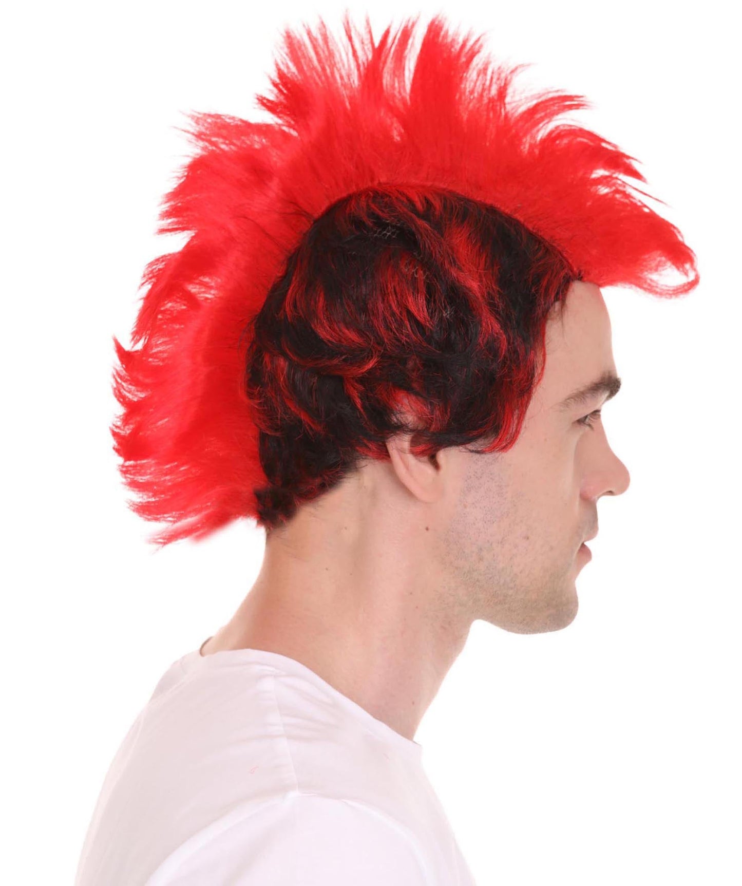Red Punk Mohawk Wig