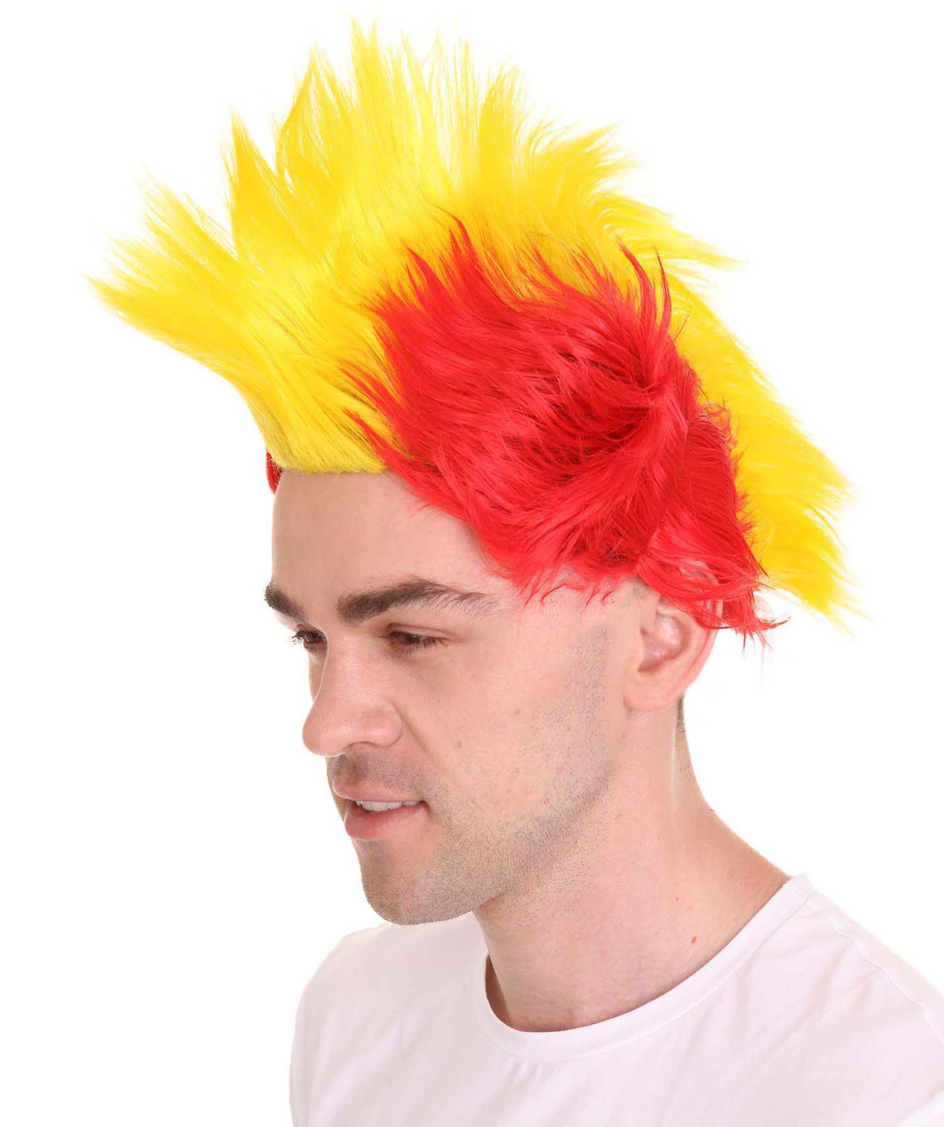 Red Yellow Mohawk Wig