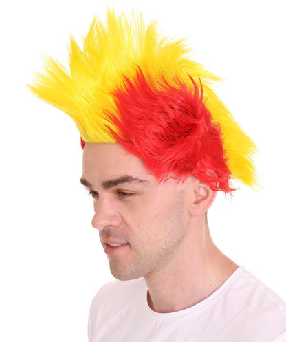 Red Yellow Mohawk Wig