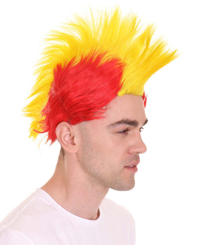 Red Yellow Mohawk Wig