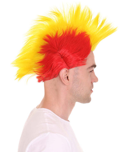 Red Yellow Mohawk Wig
