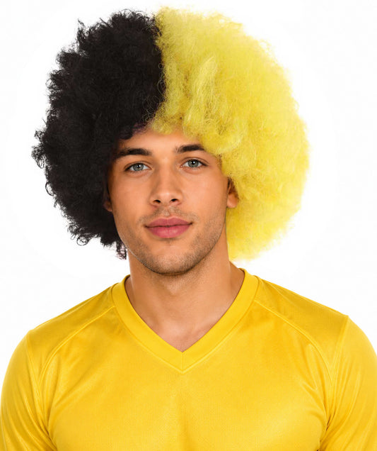 Borussia Dortmund Afro Wig | Black Yellow Cosplay Halloween Wig