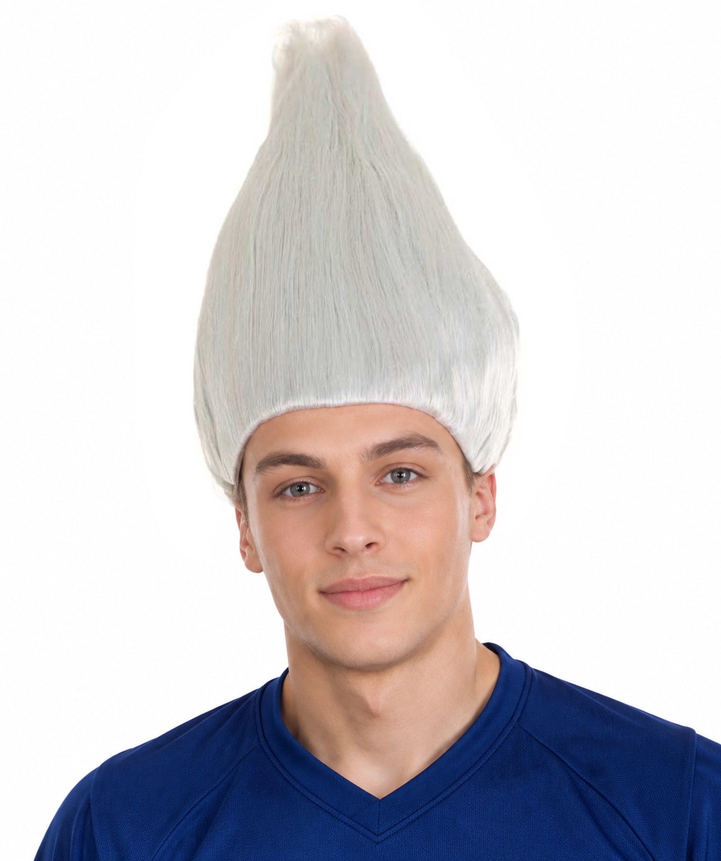 Unisex Silver White Troll Style Wig | Cosplay Halloween Wig | Premium Breathable Capless Cap