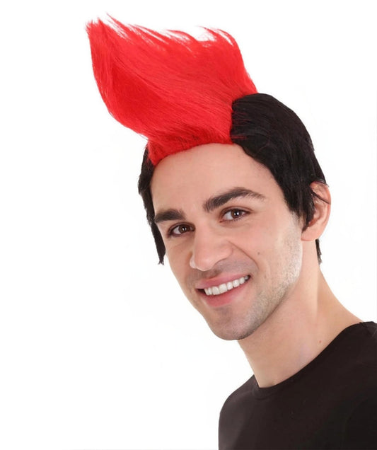 Albania Flag Mohawk Red and Black Wig