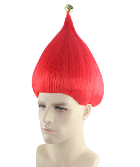 Unisex Bright Santa's Sidekick Red Wig | Christmas Wig | Breathable Capless Cap | Flame-retardant Synthetic Fiber
