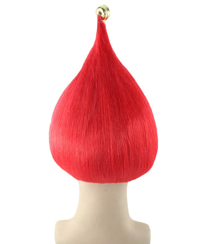 Unisex Bright Santa's Sidekick Red Wig | Christmas Wig | Breathable Capless Cap | Flame-retardant Synthetic Fiber