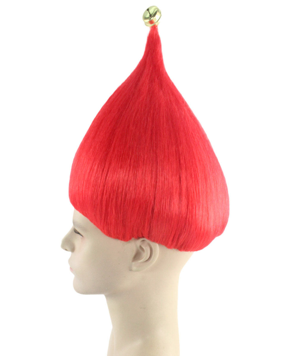 Unisex Bright Santa's Sidekick Red Wig | Christmas Wig | Breathable Capless Cap | Flame-retardant Synthetic Fiber