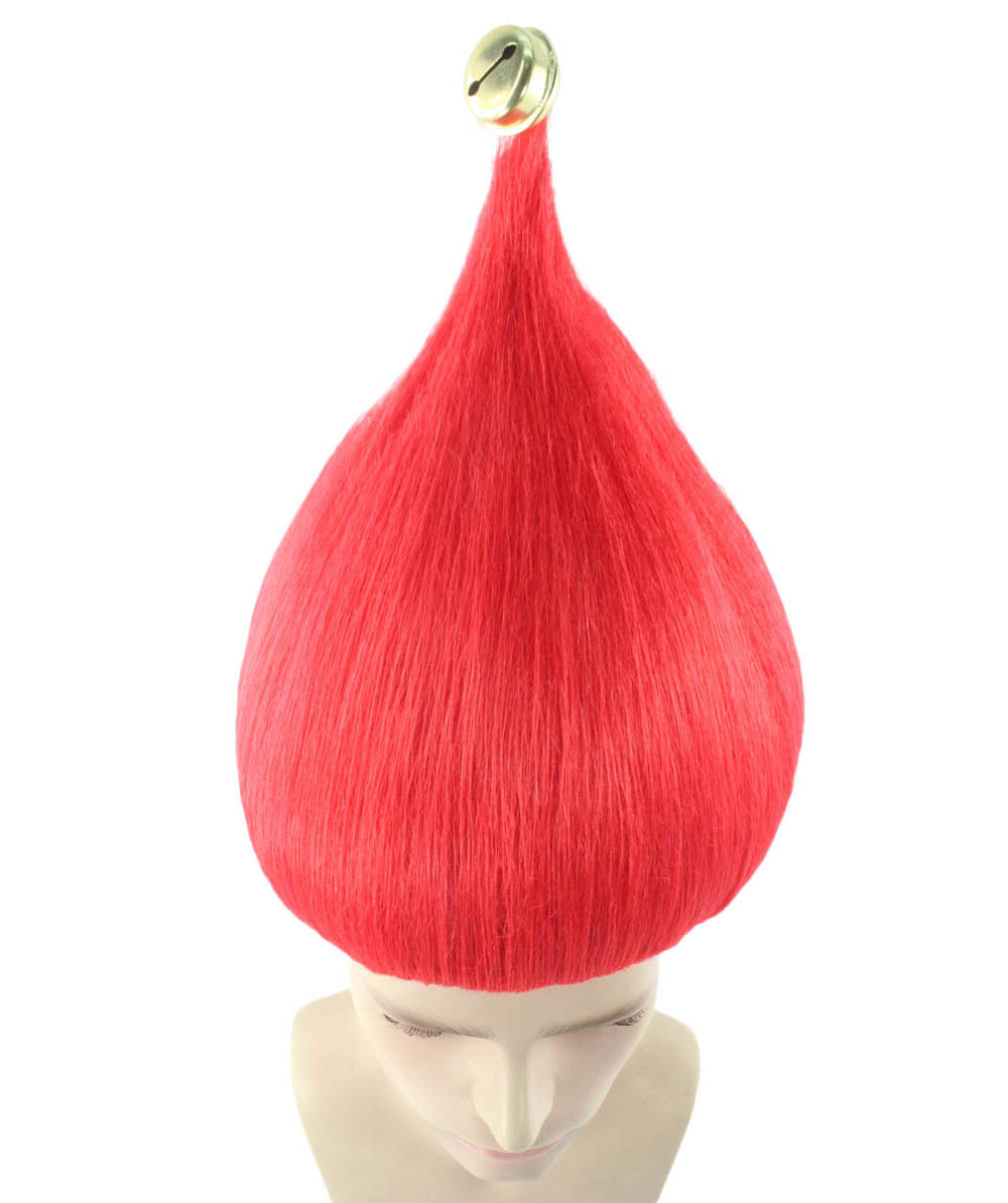 Unisex Bright Santa's Sidekick Red Wig | Christmas Wig | Breathable Capless Cap | Flame-retardant Synthetic Fiber
