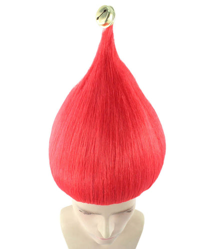 Unisex Bright Santa's Sidekick Red Wig | Christmas Wig | Breathable Capless Cap | Flame-retardant Synthetic Fiber