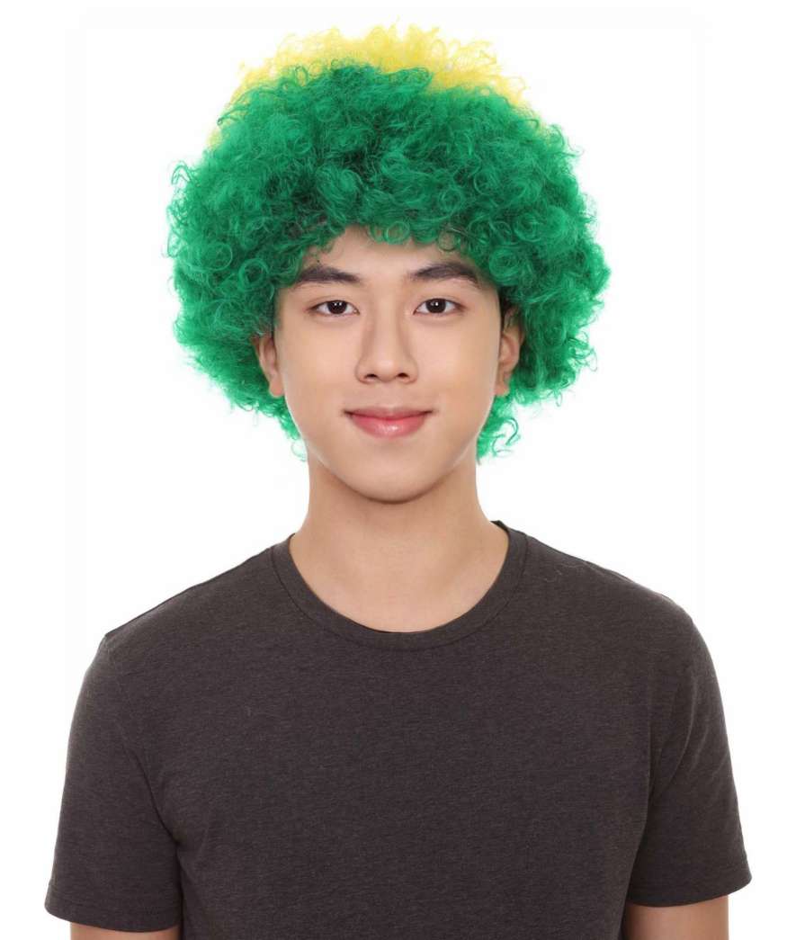 Brazil Flag Flag Afro Multicolor Wig