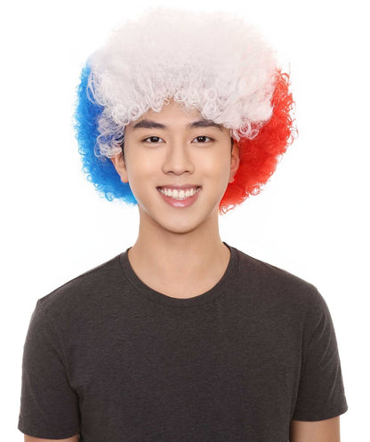 Chile Flag Afro Multicolor Wig