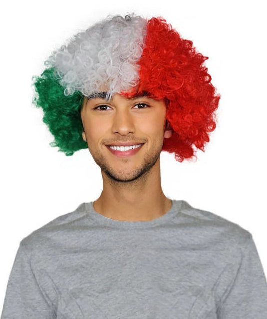 Mexico Flag Afro Multicolor Wig