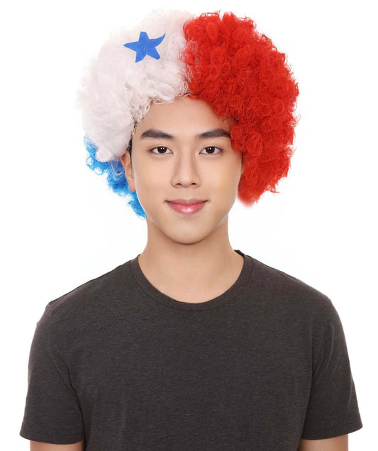 Panama Flag Afro Multicolor Wig