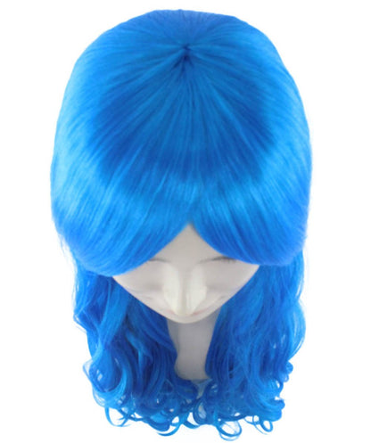 Long Curly Blue Wig