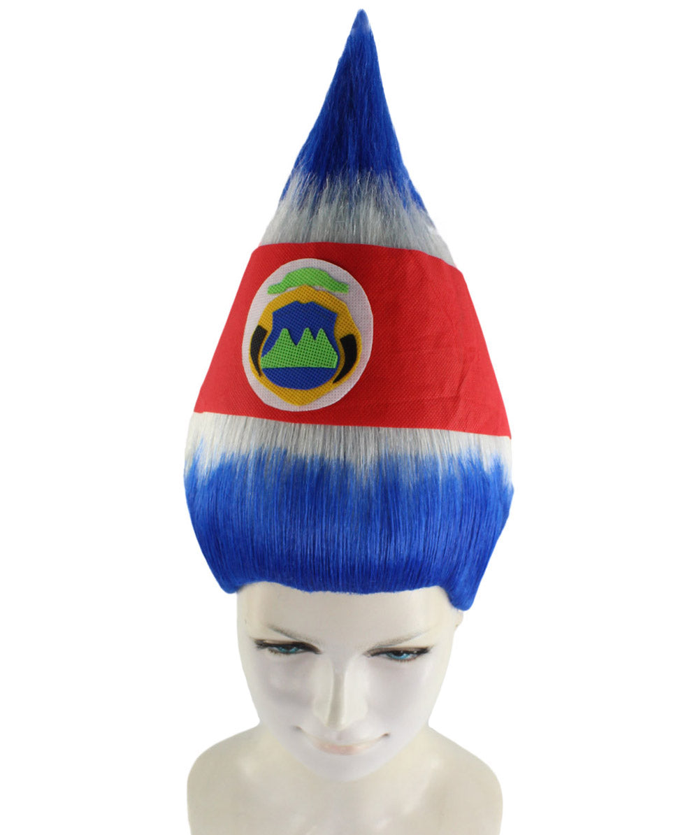 Costa Rica Flag Troll Wig