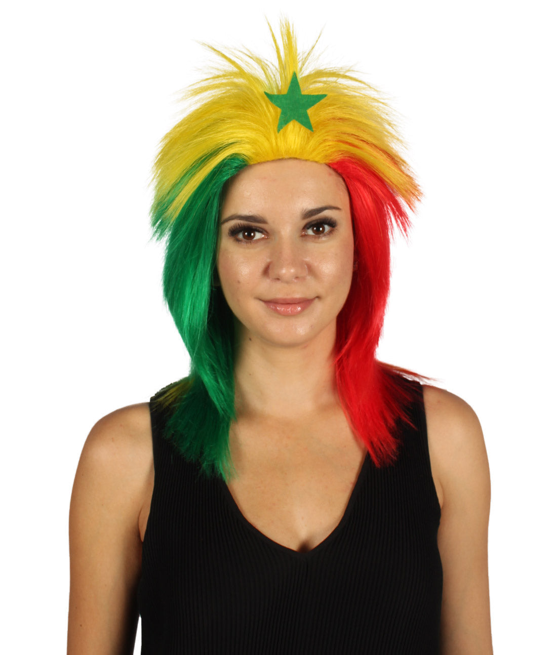Senegal Flag Mullet Wig