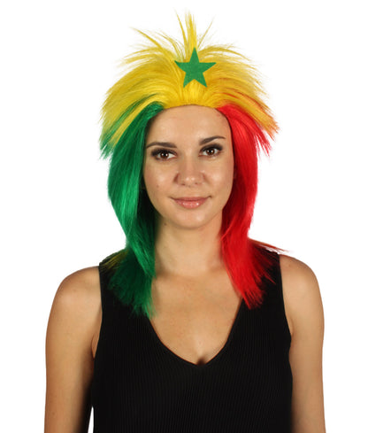 Senegal Flag Mullet Wig