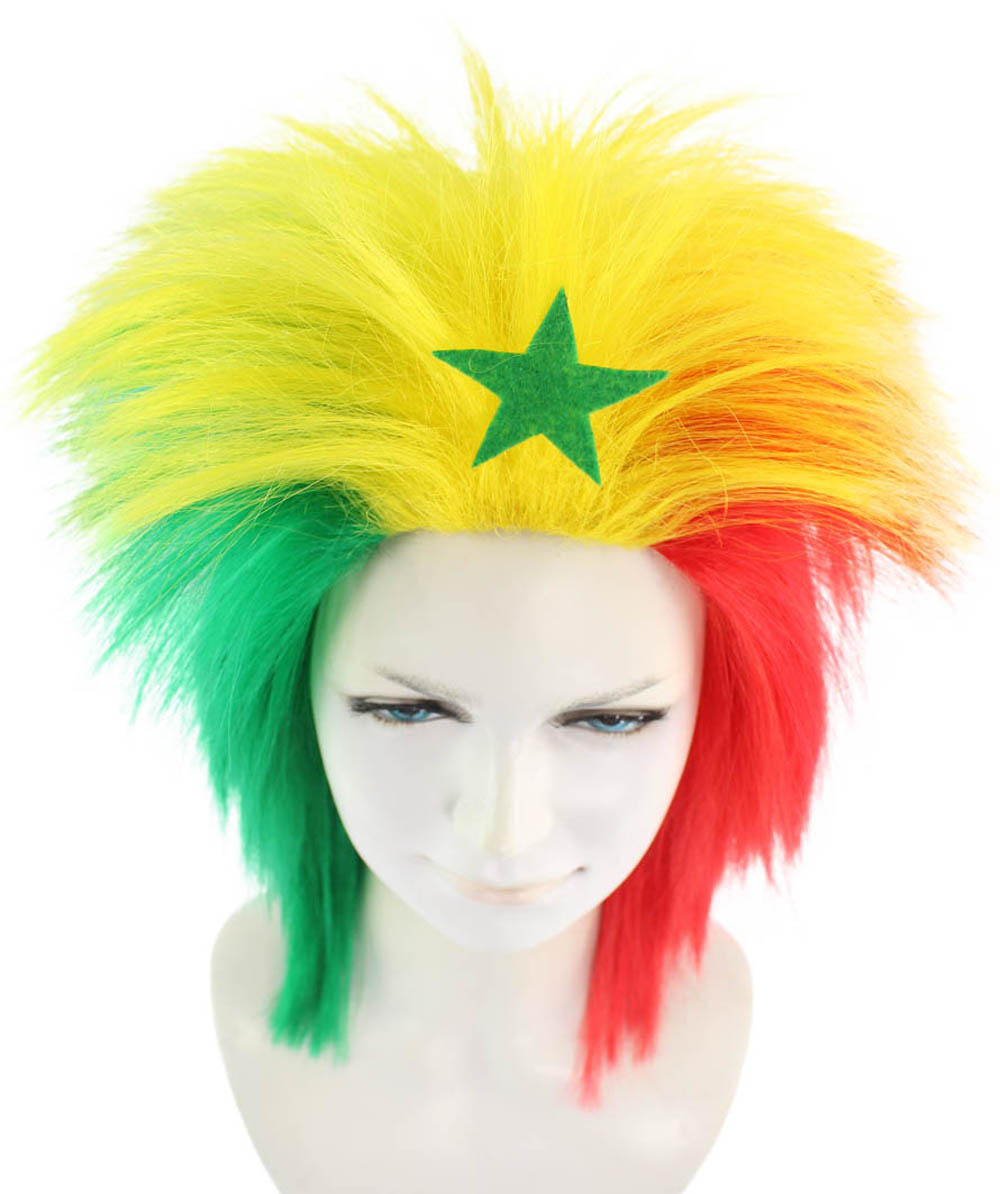 Senegal Flag Mullet Wig