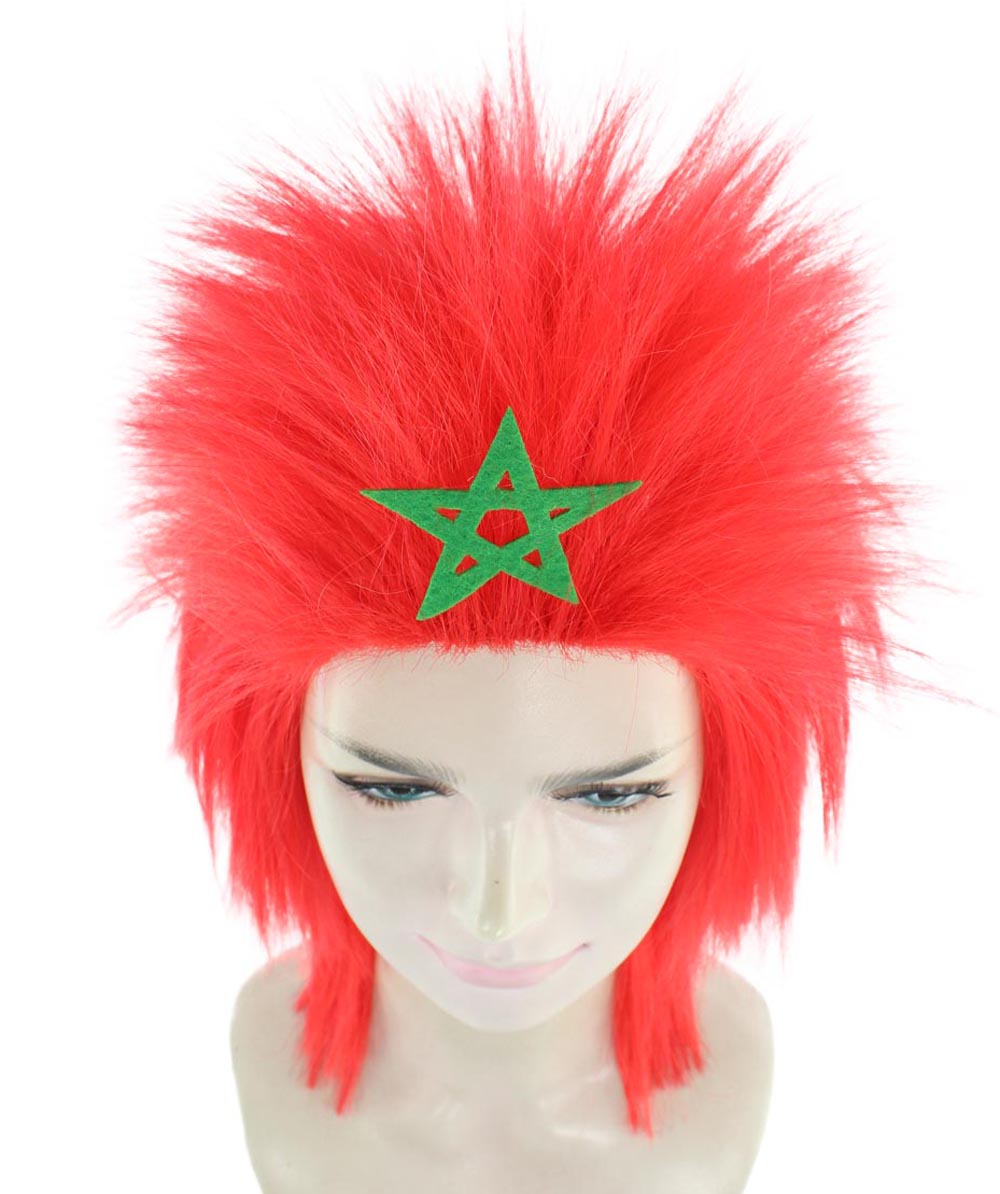 Morocco Flag Mullet Wig