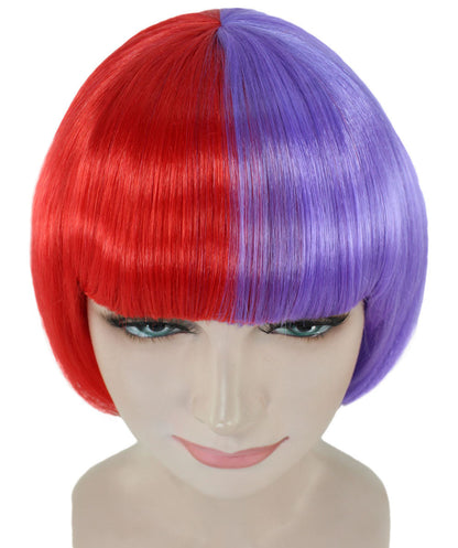Red & Purple Two-tone Short Bob Wig