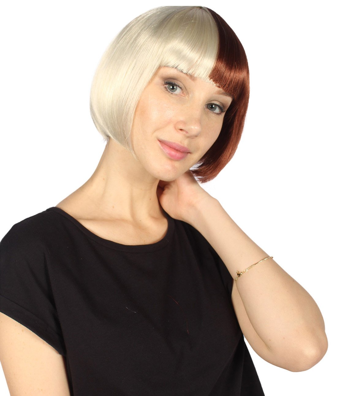 Blonde & Brown Two-tone Short Bob Wig