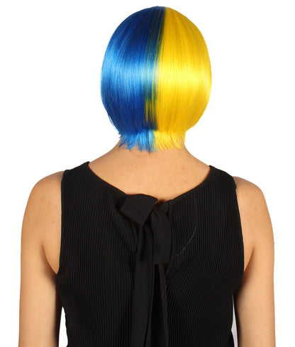 Yellow & Blue Two-tone Short Bob Wig