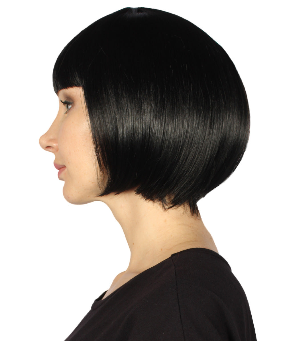 Rainbow & Black Two-tone Short Bob Wig