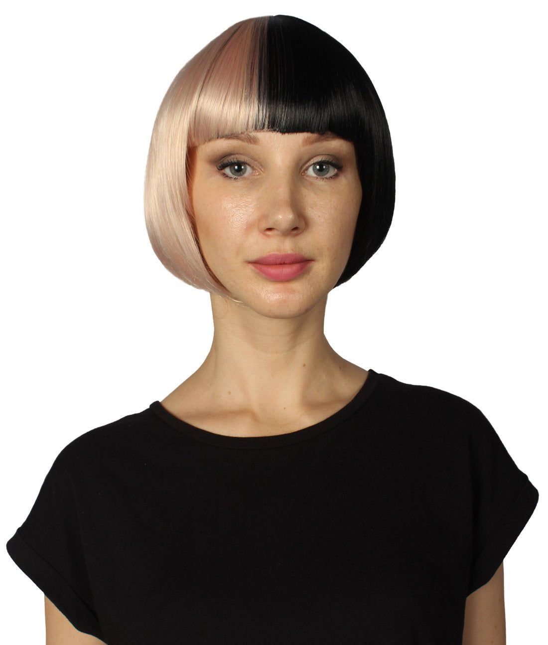Lt. Pink & Lt. Brown Two-tone Short Bob Wig