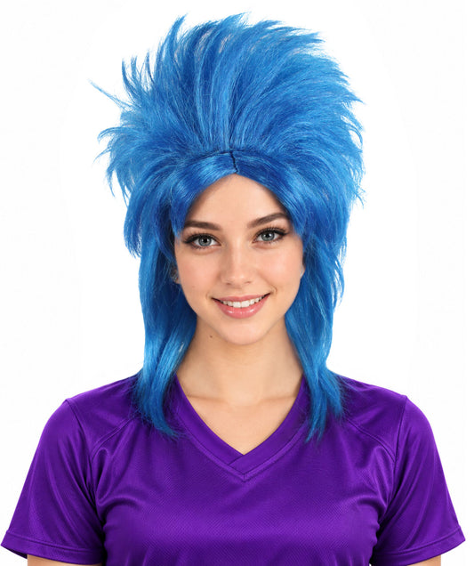 HPO Adult Women's Blue Updo Drag Queen Wig for Cosplay