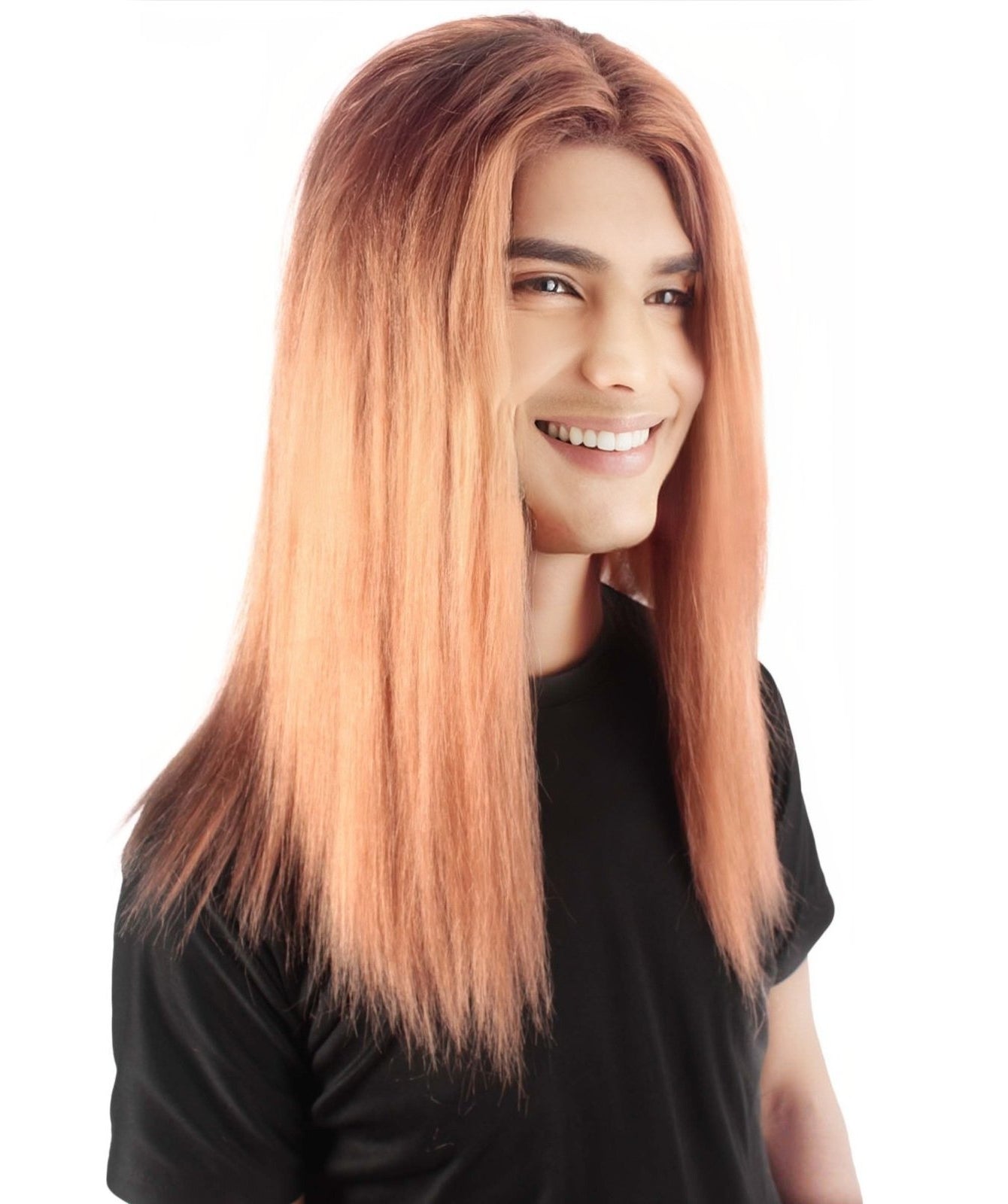 Rainbow Rapper | Multiple color Straight Medium Length Music Icon Wig | Premium Halloween Wig
