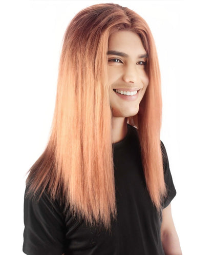 Rainbow Rapper | Multiple color Straight Medium Length Music Icon Wig | Premium Halloween Wig