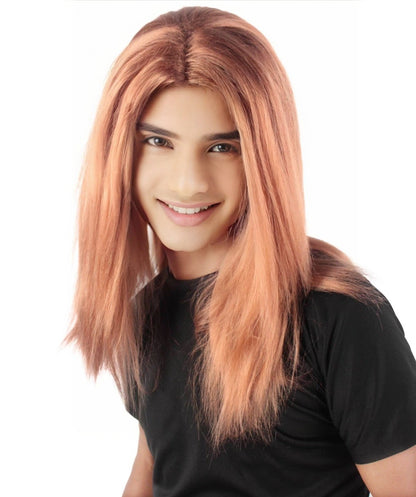 Rainbow Rapper | Multiple color Straight Medium Length Music Icon Wig | Premium Halloween Wig