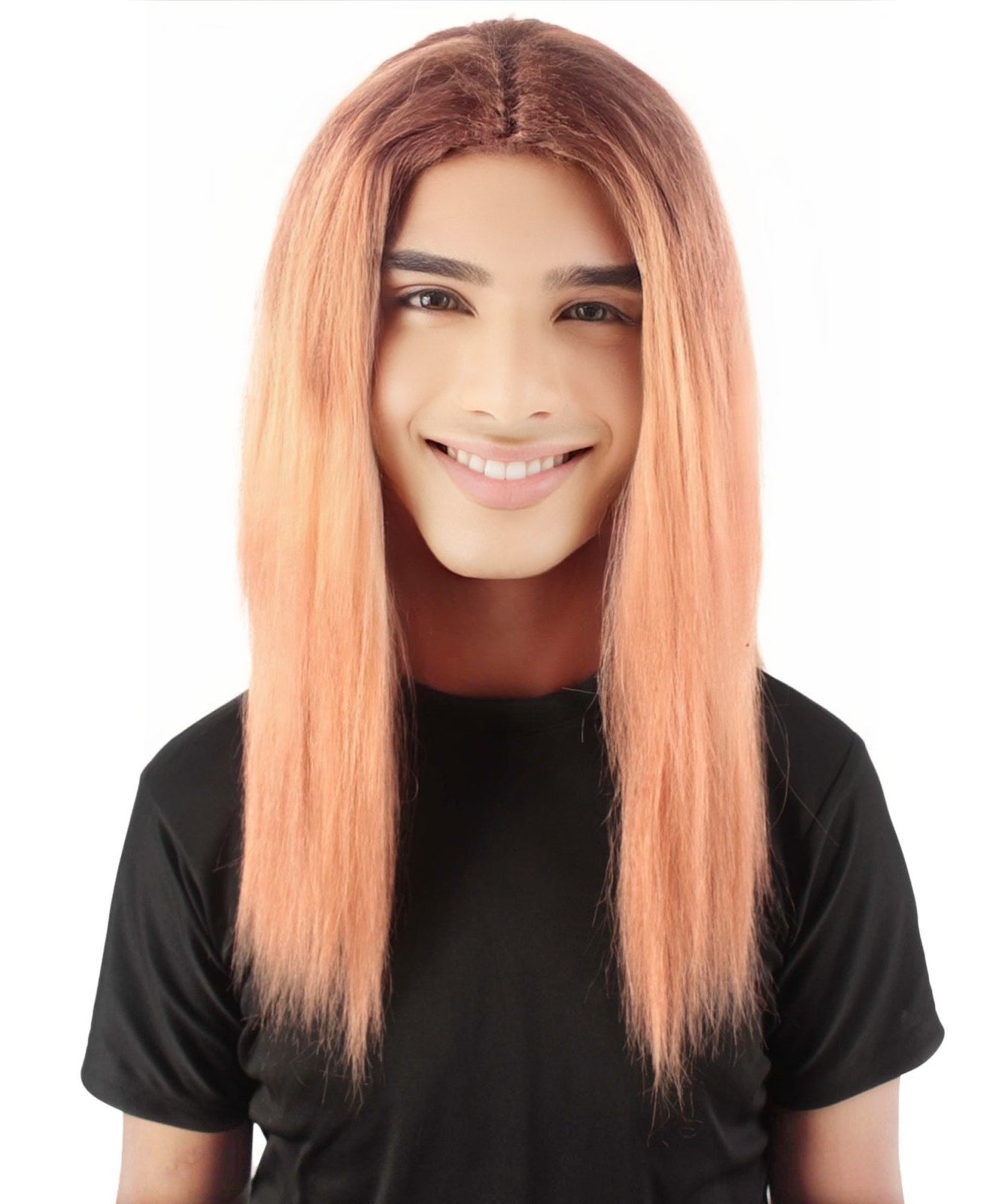 Rainbow Rapper | Multiple color Straight Medium Length Music Icon Wig | Premium Halloween Wig