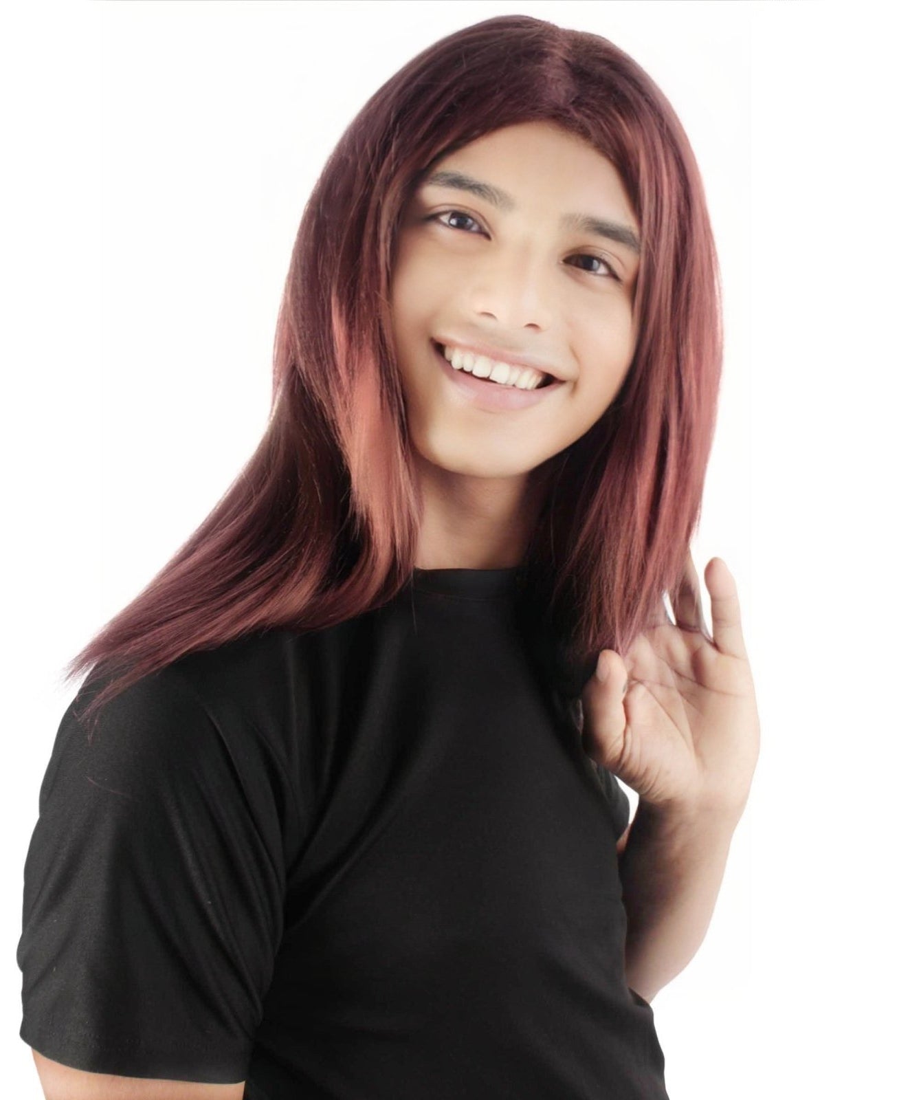Rainbow Rapper | Multiple color Straight Medium Length Music Icon Wig | Premium Halloween Wig