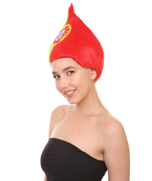 Portugal Flag Troll Wig