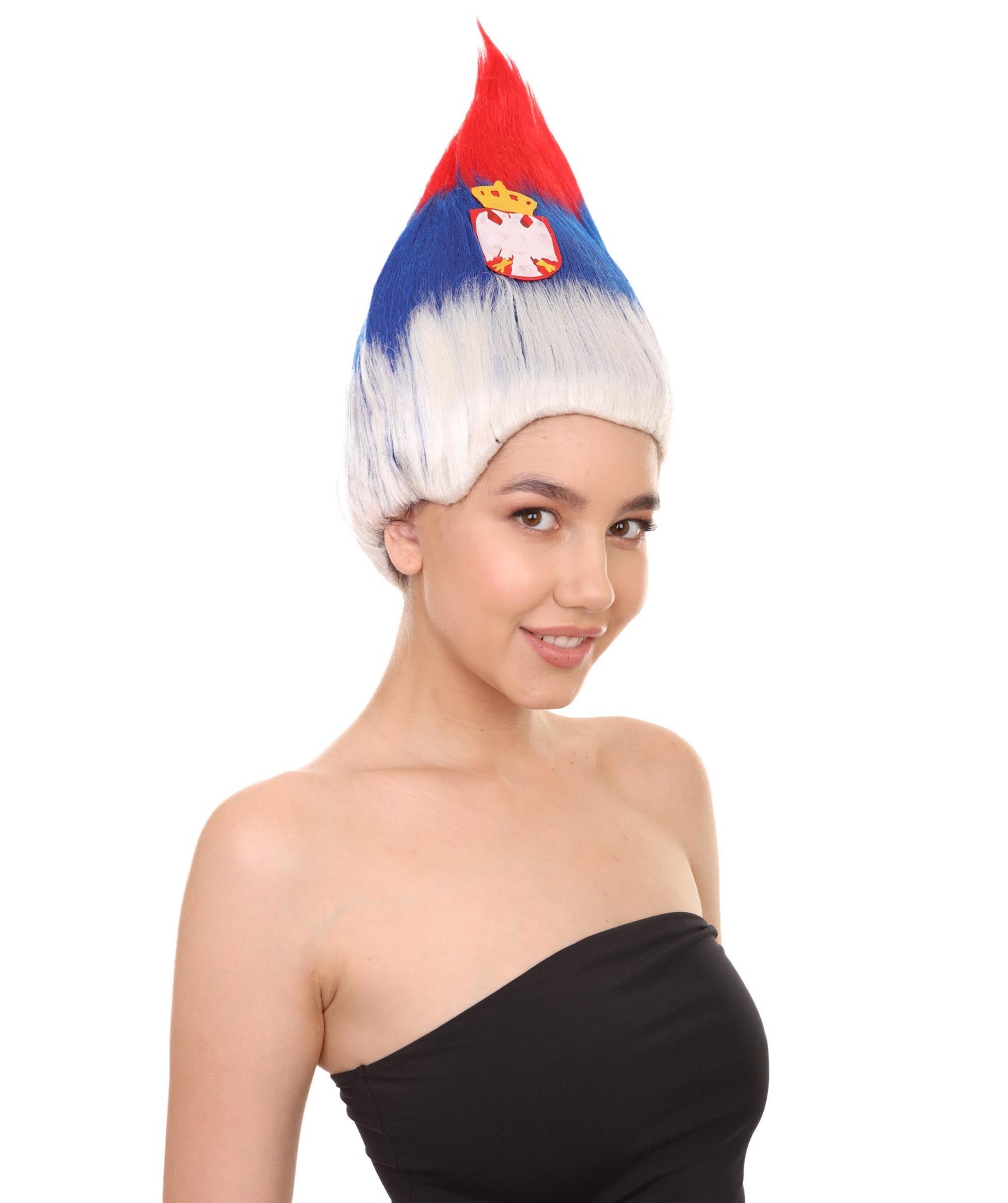 Serbia Flag Troll Wig