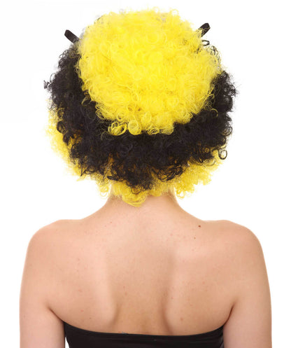 Bee Unisex Wig | Jumbo Super Size Afro Yellow Black Cosplay Halloween Wig | Premium Breathable Capless Cap