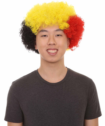Sport Afro Fun Wig collection | Jumbo Red Yellow Wig