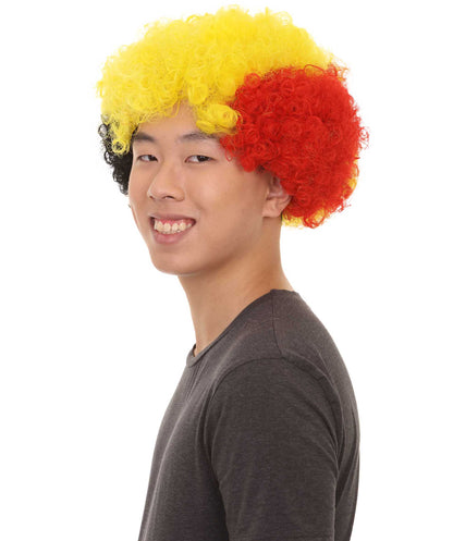Sport Afro Fun Wig collection | Jumbo Red Yellow Wig