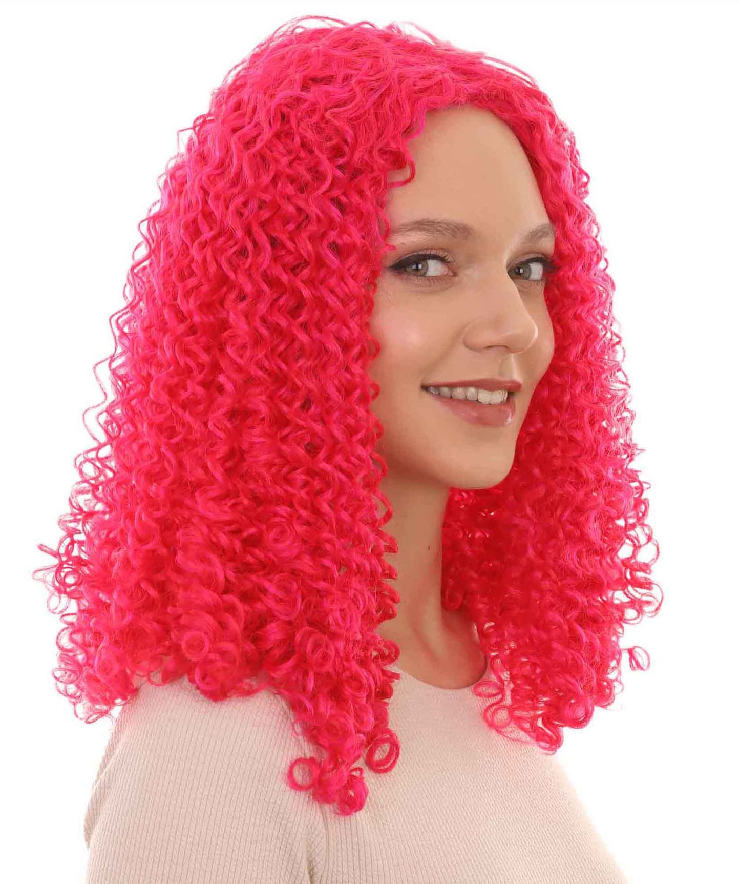 Womens Animation Orange Curly Wig | Orange TV/Movie Wigs | Premium Breathable Capless Cap