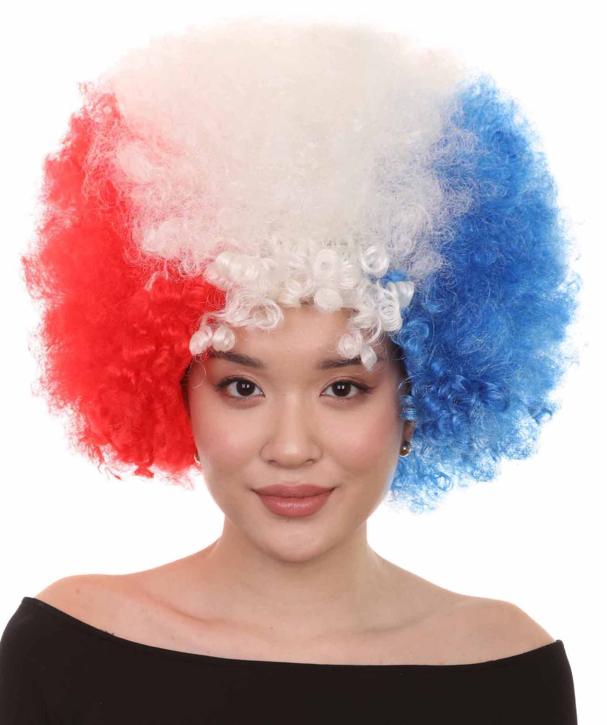 France National Flag Afro Wig
