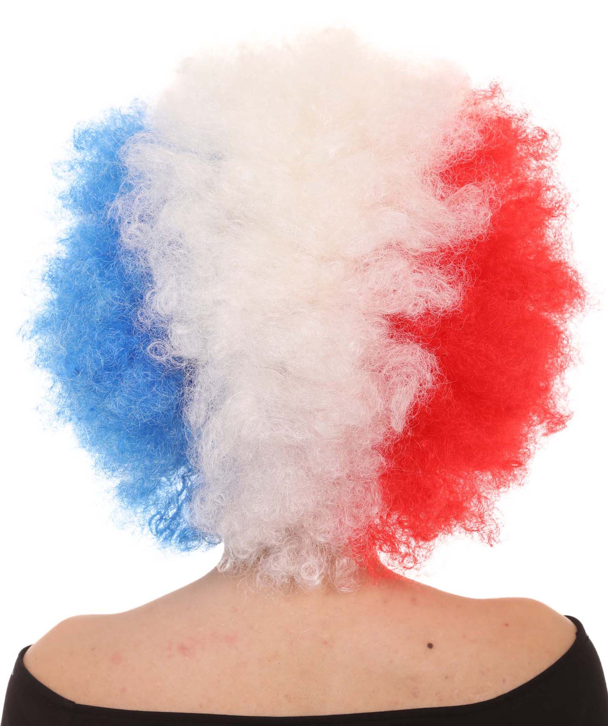 France National Flag Afro Wig