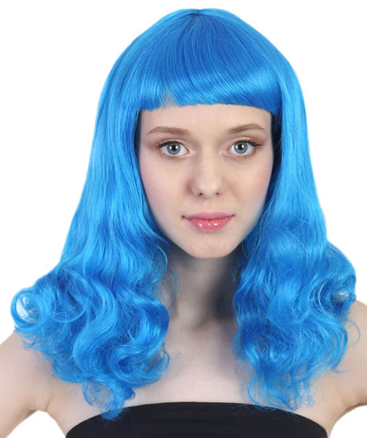 Blue Angel Womens Wig | Long Curly Fashion Cosplay Halloween Wig